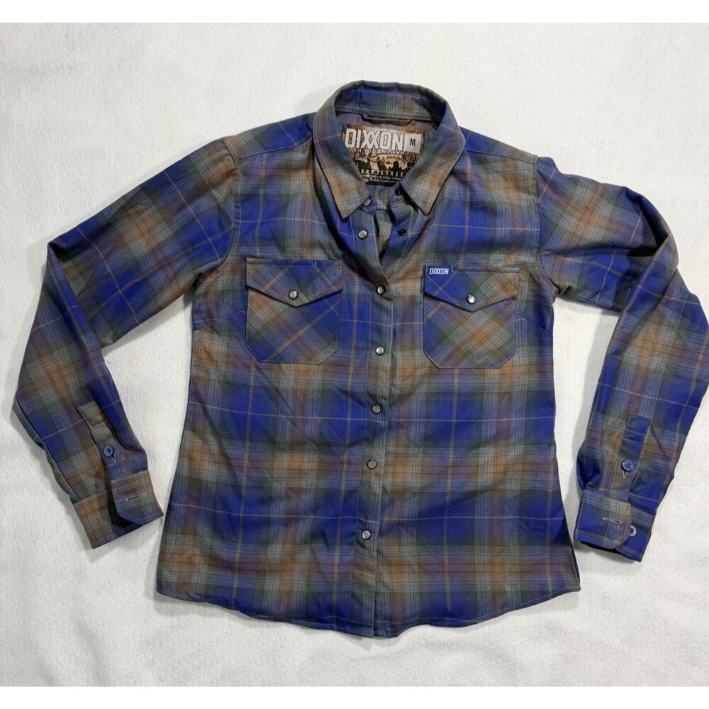 Dixxon Women’s Clark Street Flannel Plaid Snap Button Shirt Sz M